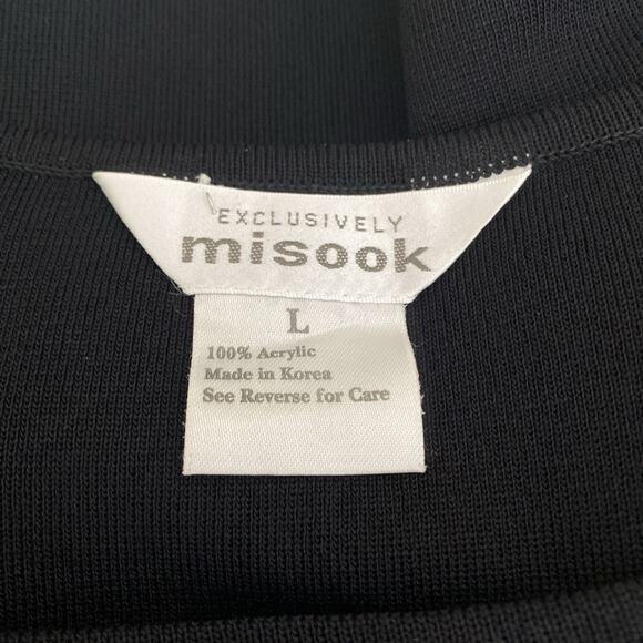 Exclusively Misook Tank Top Blouse Shirt Sleeveless Scoop Neck Black Knit L - Picture 5 of 5